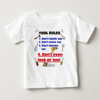 Tool Rules Humorous Wood Shop Boys Garage Baby T-Shirt