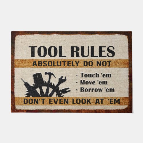 Tool Rules Mat  Funny Cool Doormat