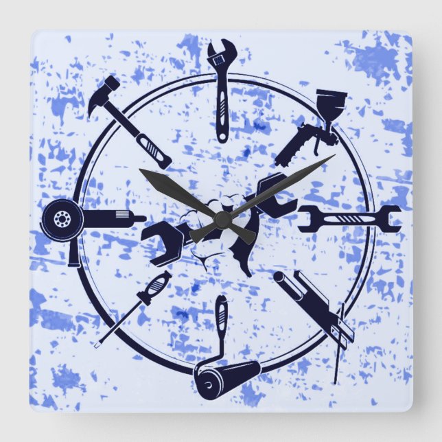 Tool Square Wall Clock (Front)