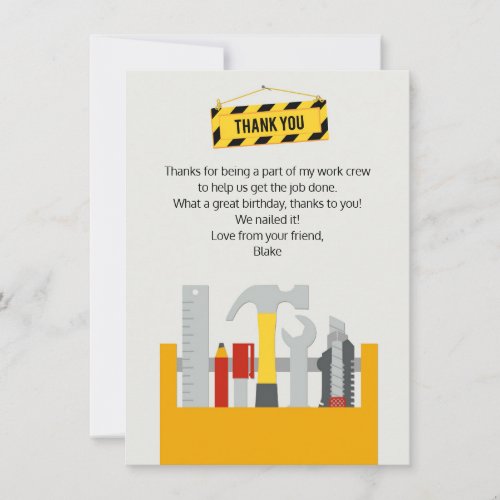 Tool Thank You Note Cards Handyman Stationery