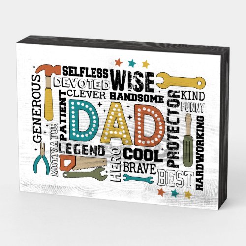 Tool‑Themed Dad Tribute Wooden Box Sign