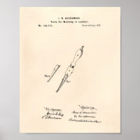 Tool Working Leather 1873 Patent Art Old Peper