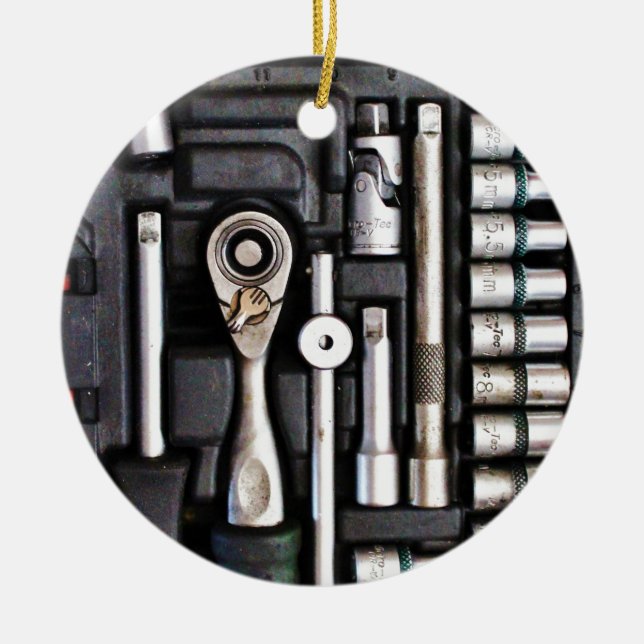 Toolbox Handyman Tools Ceramic Ornament (Front)