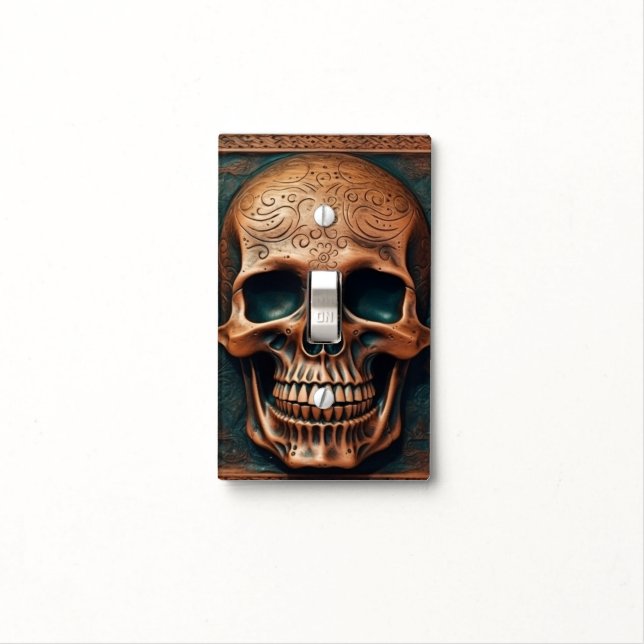 Tooled Leather 3D LOOK Light Switch Cover (In Situ)