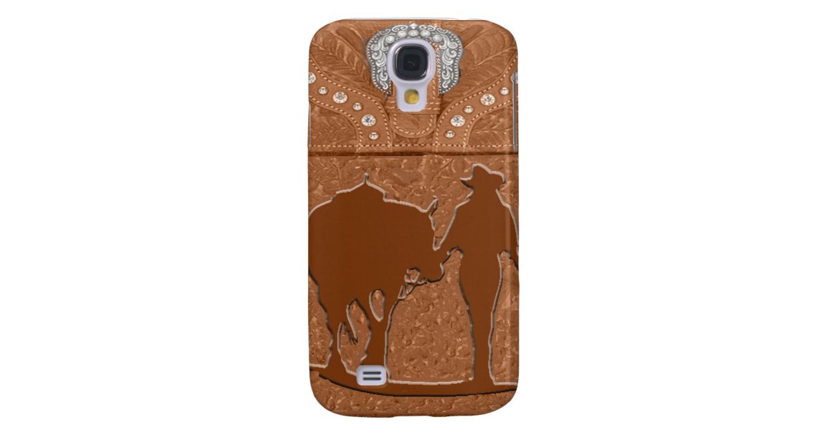Tooled Leather Quot Cowgirl Amp Horse Quot Western Iphone 3 Samsung