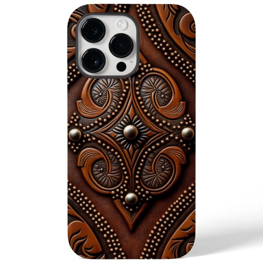 Tooled Leather Design Case-Mate iPhone 14 Pro Max Case
