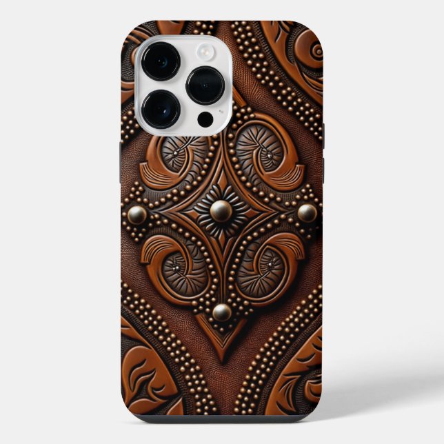 Tooled Leather Design Iphone Case (Back)