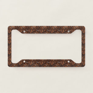 Tooled Leather Floral License Plate Frame
