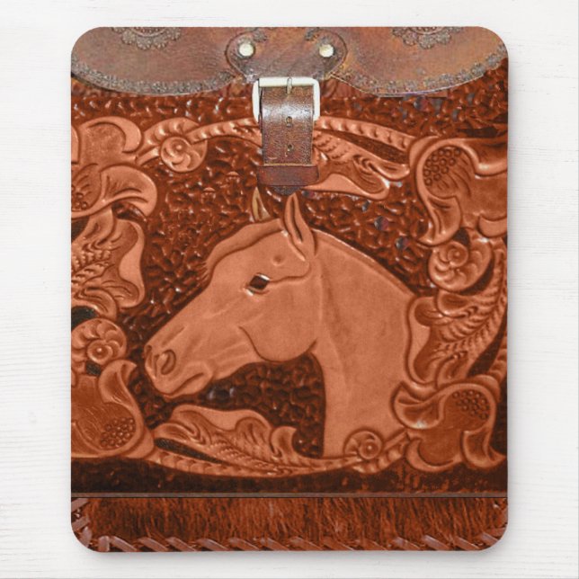 Tooled Leather "Horse" Western Mousepad (Front)