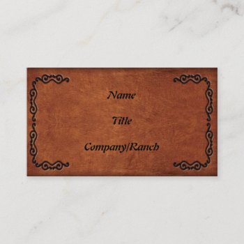 Tooled Leather Look Business Card 2 by bubbasbunkhouse at Zazzle