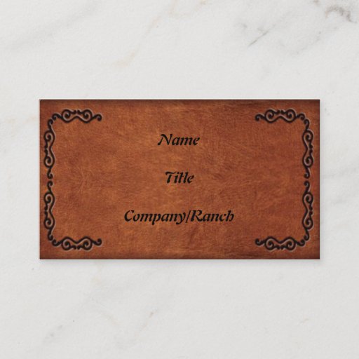 Customizable Tooled Leather Look Business Card 2