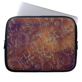 Tooled Leather Look Electronics Bag