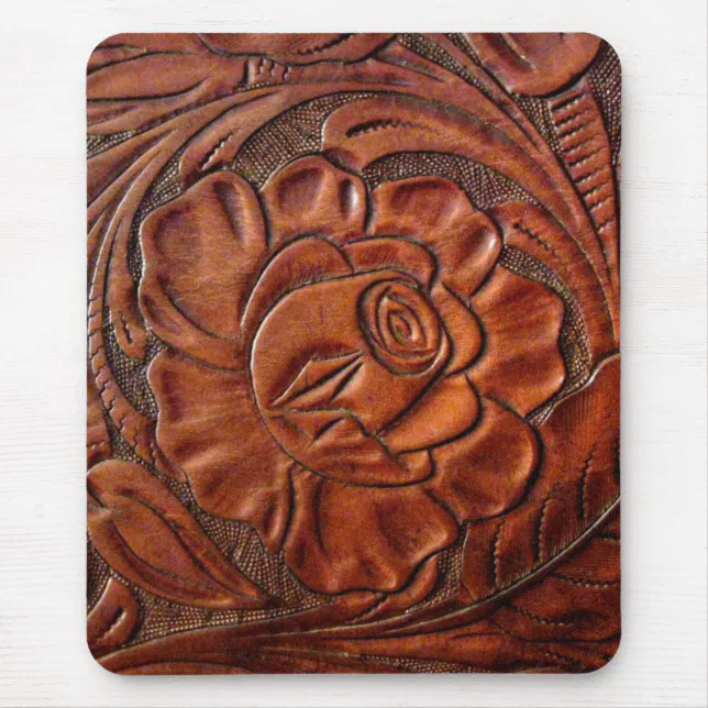 Old Tooled Leather Journal Mouse Pad - Zazzle