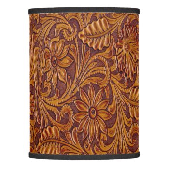 Tooled Leather Print Western Lamp Shade by RODEODAYS at Zazzle