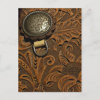 Tooled Leather Saddle Postcard