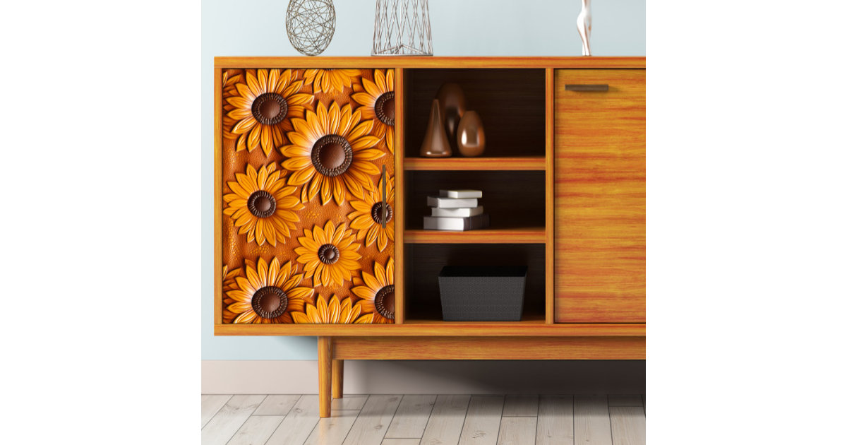 Tooled Leather Sunflower Bubbles Decoupage Tissue Paper Zazzle