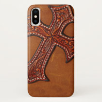 Tooled leather texture iPhone case