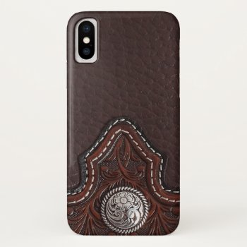 Tooled Leather Texture Iphone Case by aquachild at Zazzle