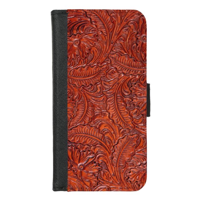 Tooled leather texture  iPhone Wallet case (Front)