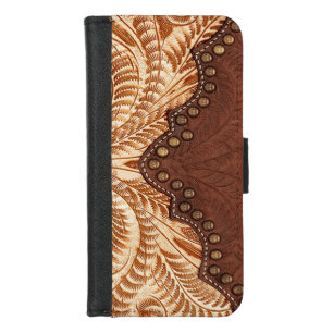 Tooled leather texture  iPhone Wallet case