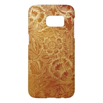 Tooled Western Leather Southwestern Amber Brown Samsung Galaxy S7 Case by SterlingMoon at Zazzle