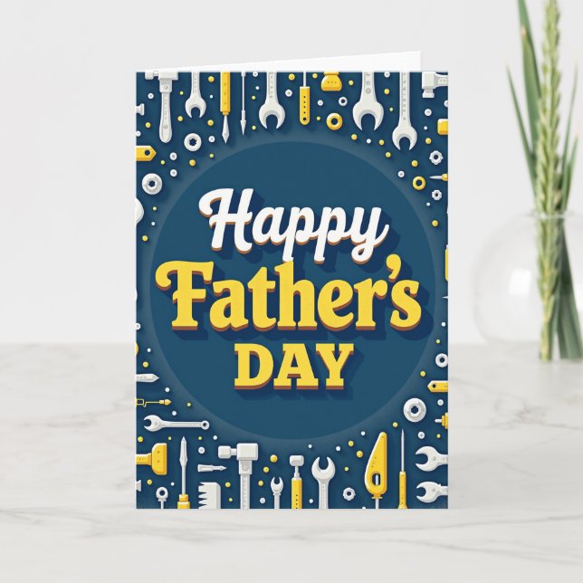 Tools And Floral Fathers Day Card (Front)