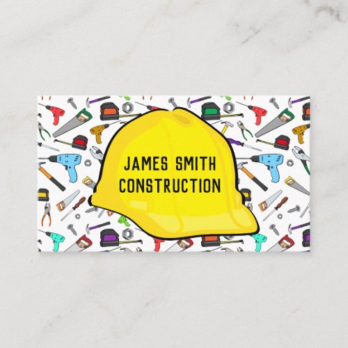 Tools and Hardware Hardhat Contractor Business Card