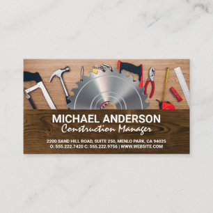 Tools and Saw   Wood Business Card