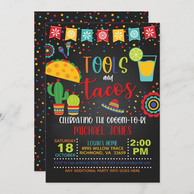 Tools and Tacos Invitation (Front/Back)