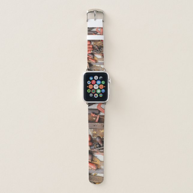Tools Antique Rustic Red Man Tool Apple Watch Band (Front)