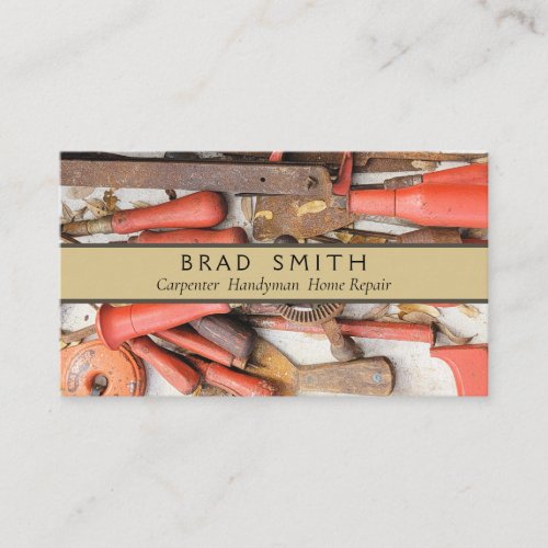 Tools Antique Rustic Red Man Tool Business Card