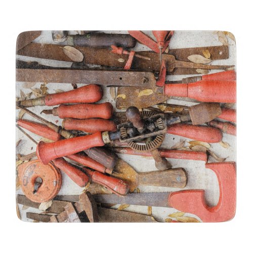 Tools Antique Rustic Red Man Tool Cutting Board