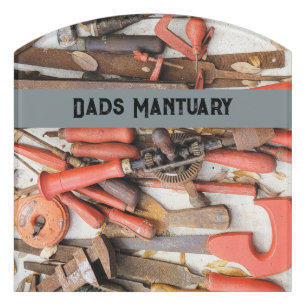 Tools Antique Rustic Red Man Tool Door Sign