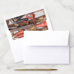 Tools Antique Rustic Red Man Tool Envelope Liner