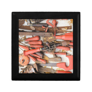 Tools Antique Rustic Red Man Tool Gift Box