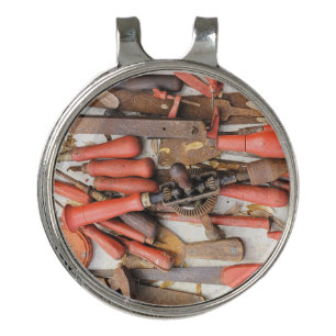 Tools Antique Rustic Red Man Tool Golf Hat Clip