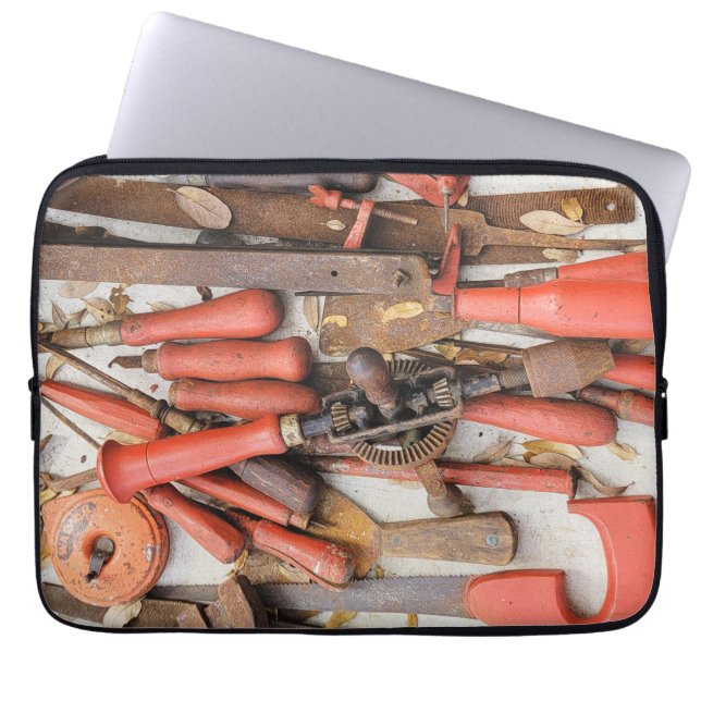 Tools Antique Rustic Red Man Tool Laptop Sleeve (Front)