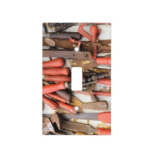 Tools Antique Rustic Red Man Tool Light Switch Cover