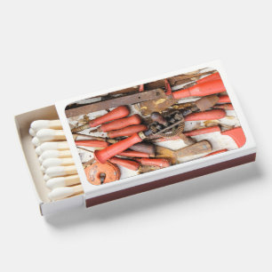 Tools Antique Rustic Red Man Tool Matchboxes