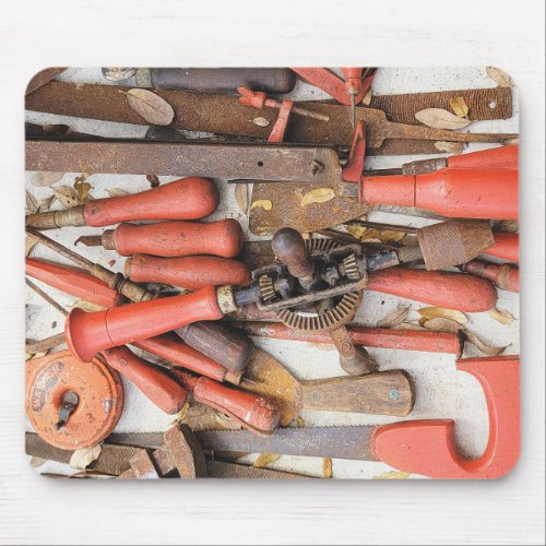 Tools Antique Rustic Red Man Tool Mouse Pad