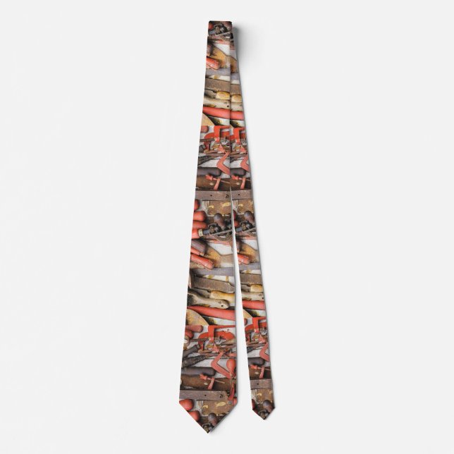 Tools Antique Rustic Red Man Tool Neck Tie (Front)