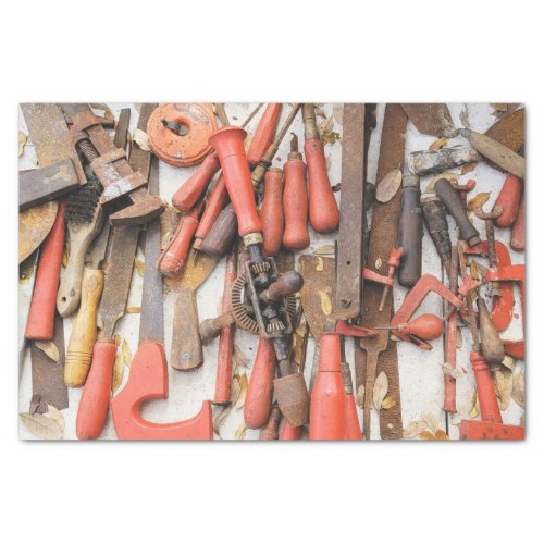 Tools Antique Rustic Red Man Tool Tissue Paper