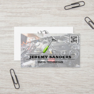Tools Auto Services Engine Bay QR Code Business Card