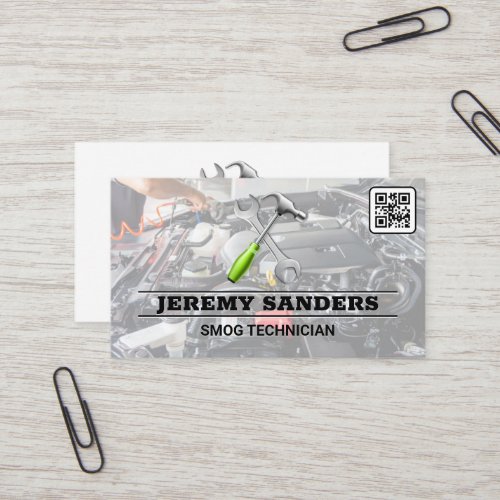 Tools  Auto Services  Engine Bay  QR Code  Business Card