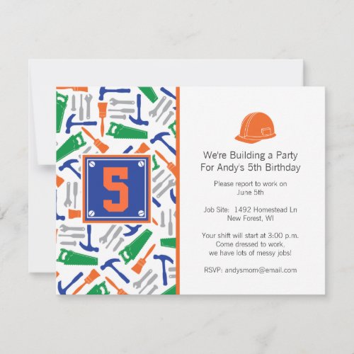 Tools Birthday Invitation