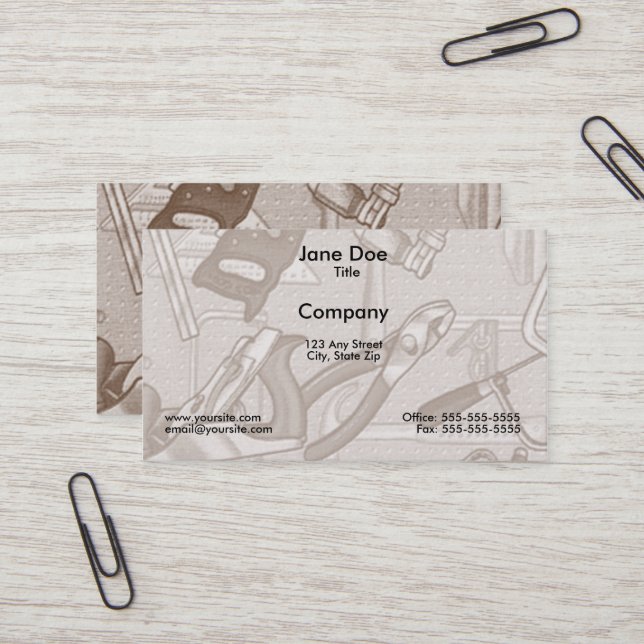 Tools Business Card (Front/Back In Situ)