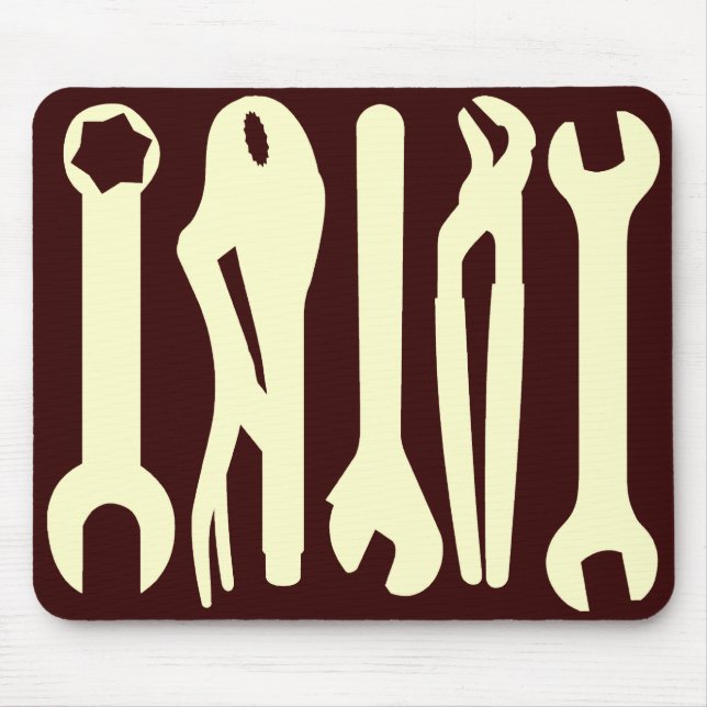 Tools - Cream on Dark Brown Mouse Pad (Front)