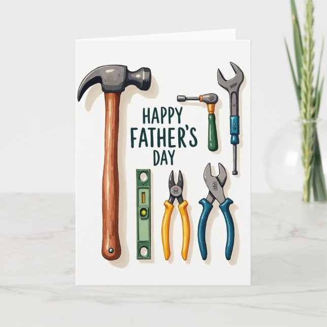 Tools Fathers Day Illustration Card (Front)