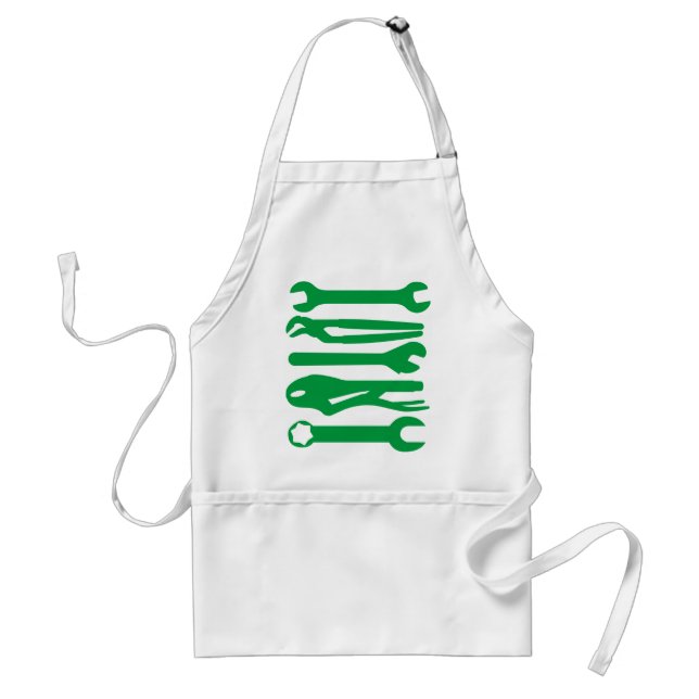 Tools - Green Adult Apron (Front)