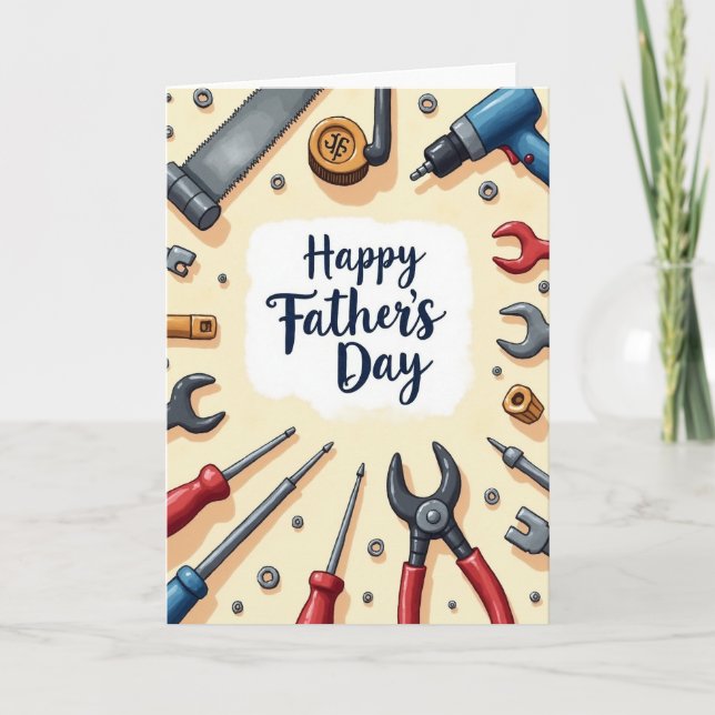 Tools Illustration Fathers Day Card (Front)